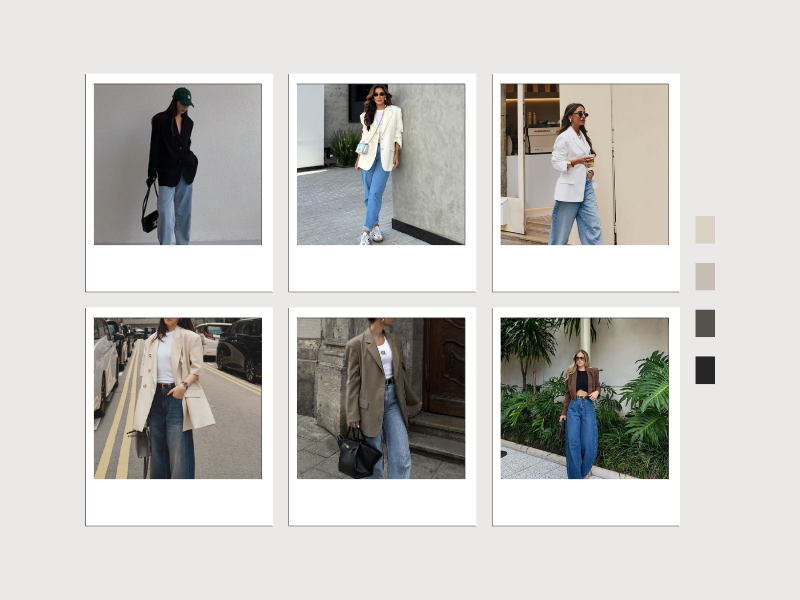 Blazers with Baggy Jeans for a Polished Look