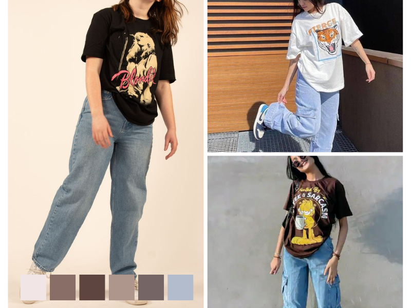 Oversized T-Shirt and Mom Jeans